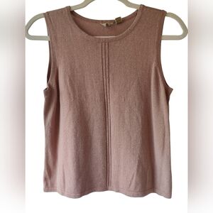 Vintage 90s Medium Caslon Nordstrom Brand Sweater Shell Tank Beige Cottagecore